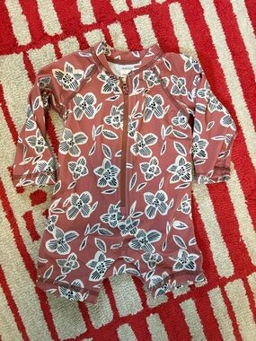 Hanna Andersson Rose Floral Zip-Front Rashguard